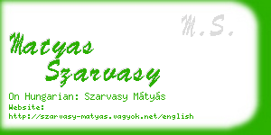 matyas szarvasy business card
